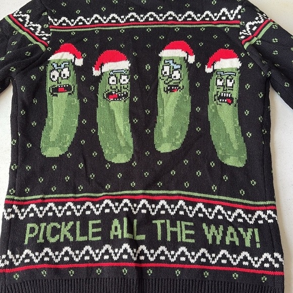 Rick and Morty Boom Pickle Rick Holiday Sweater NWOT Medium - Picture 3 of 4